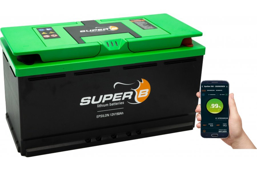 Super B Epsilon 12V 150Ah LiFePO4 Lithium accu met BMS