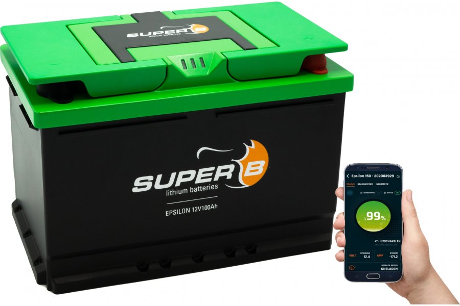 Super B Epsilon 12V 100Ah LiFePO4 Lithium accu met BMS