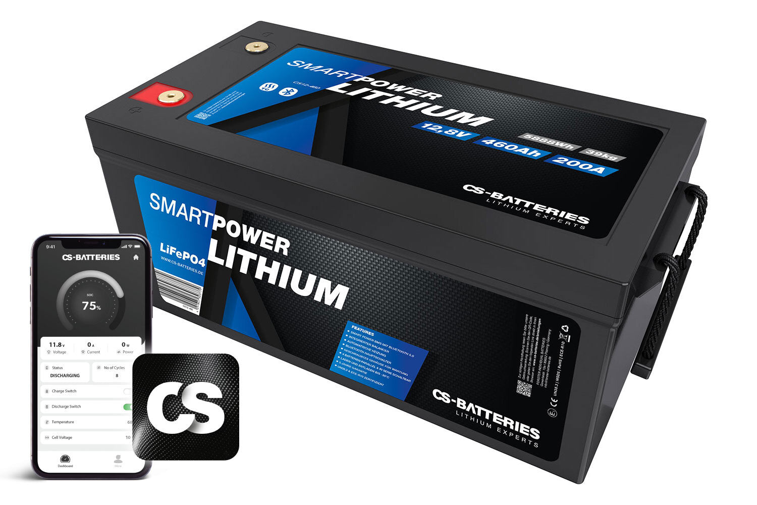 Smart Power Lithium Accu 460Ah 12,8V BT Slimme BMS 2.1